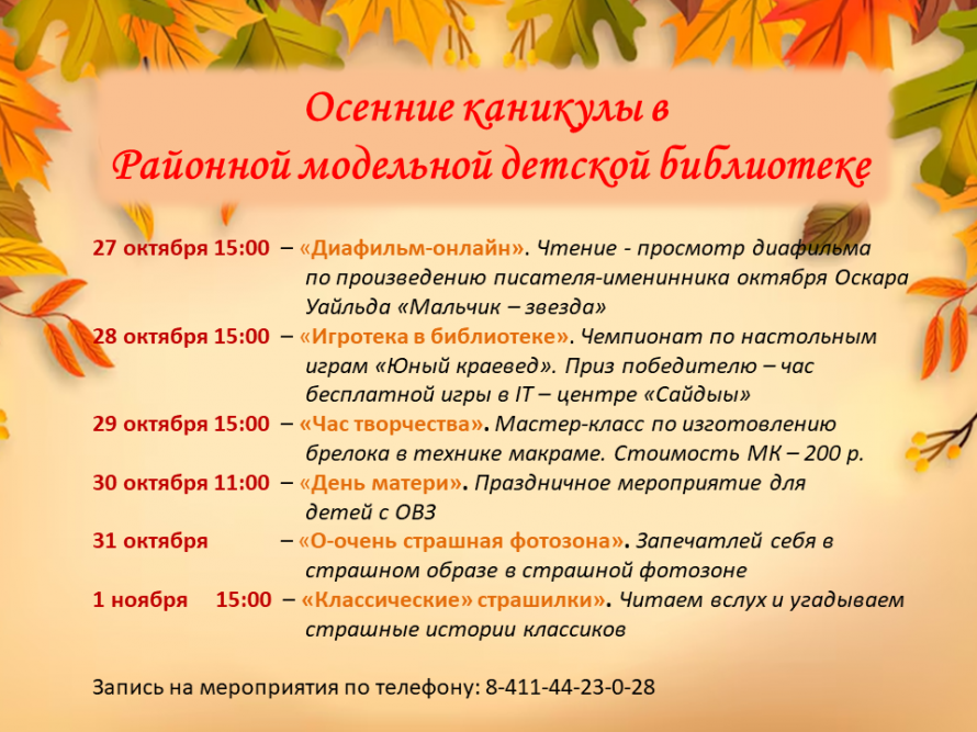 Каникулы в библиотеке